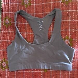 MATE the Label Gray Seamless Racerback Sports Bra